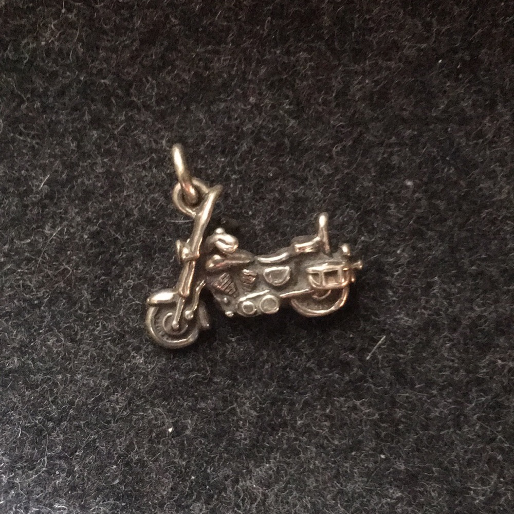 Sterling Silver motorcycle pendant charm